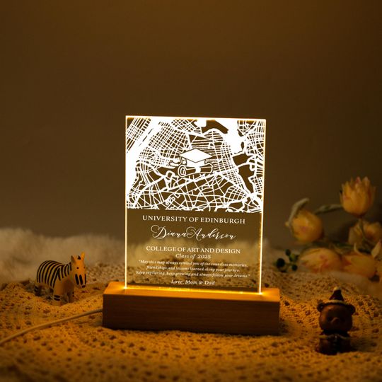 Custom Graduation Night Light,Graduation Campus Map Night Light,College Map Light,2025 Graduation Gift,Class of 2025,College Gift For Her