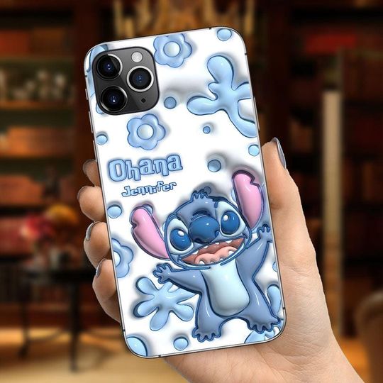 Custom Stitch Phone Cover, Disney Lilo And Stitch Phone Cover, Stitch Phone Accessories, Disneyland Family Vacation Trip Gift