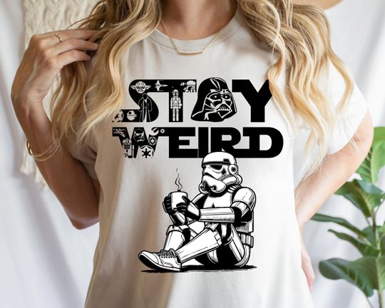 Star Wars Stay Weird Shirt, Disney Darth Vader T-Shirt,May The Force Day Shirt, Star Wars Tees, Galaxy's Edge Tee