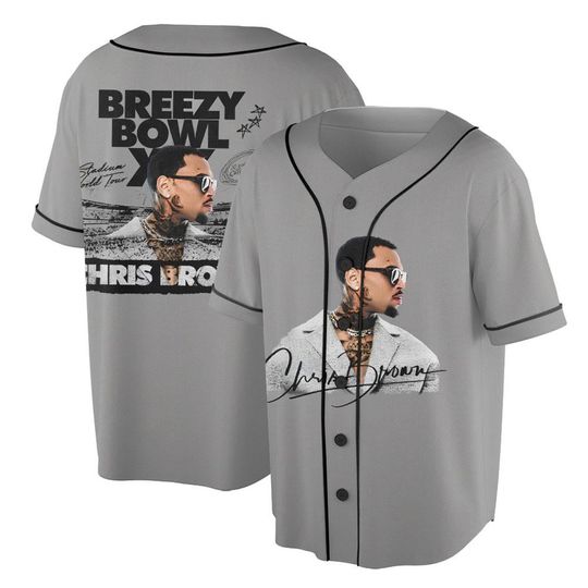 Vintage Chris Brown Tour 2025Baseball Jersey Tee For Fans, 2025 Chris Brown Tour Breezy Bowl XX Jersey, Chris Brown Graphic Jersey