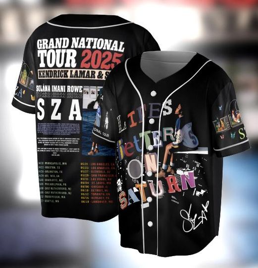 Discover Retro SZA Concert Jersey, SZA Grand National Tour 2025 Jersey, SOS Music Graphic Tee Gift for R&B Fans