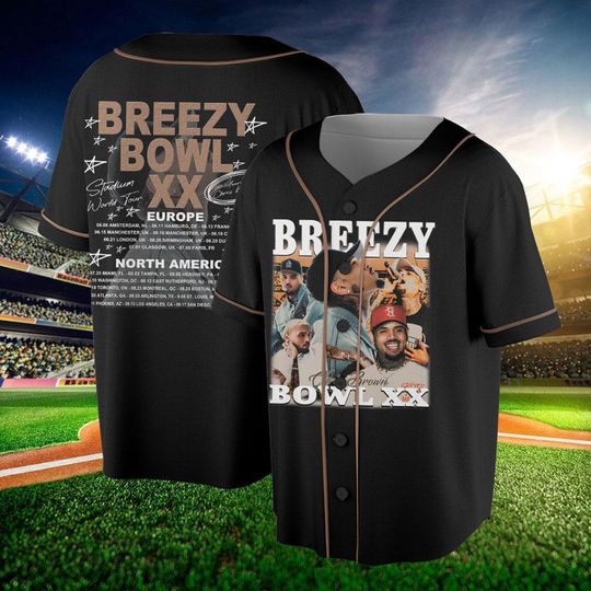 Chris Brown Breezy Bowl XX Tour 2025 Jersey, Chris Brown 2025 Concert, Chris Brown Fan Gift, Chris Brown Merch, Chris Brown Graphic Jersey