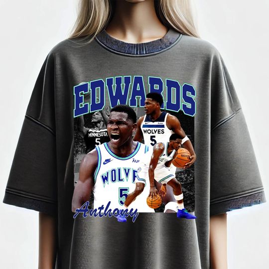 Vintage Anthony Edwards Graphic T-Shirt, Basketball Player DTF Transfer