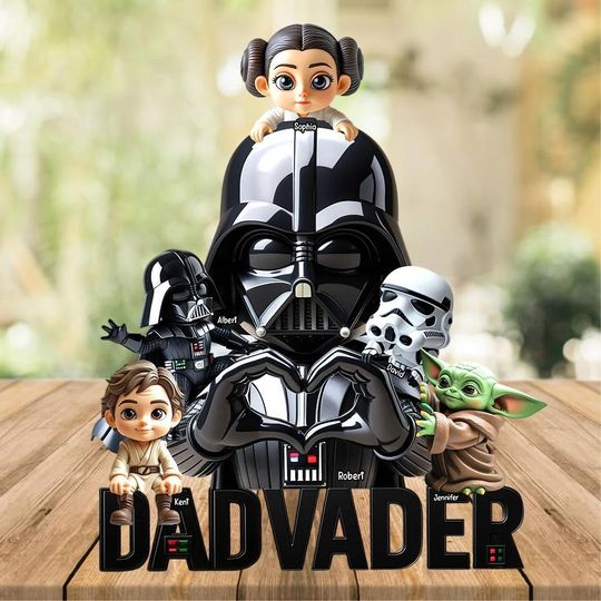 Personalized Dadvader Gift For Father's Day, Disney Star Wars Family Acrylic Shaped Plaque, The Clone Wars House Decor, Daddy 2025 Gifts