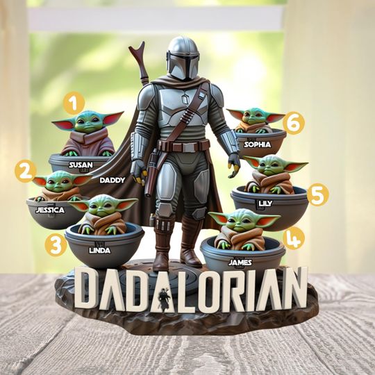 Dadalorian Acrylic Plaque, Personalized Star Wars Dad Gift, Custom Mandalorian Plaque, Unique Father's Day Gift, Father's Day Gift