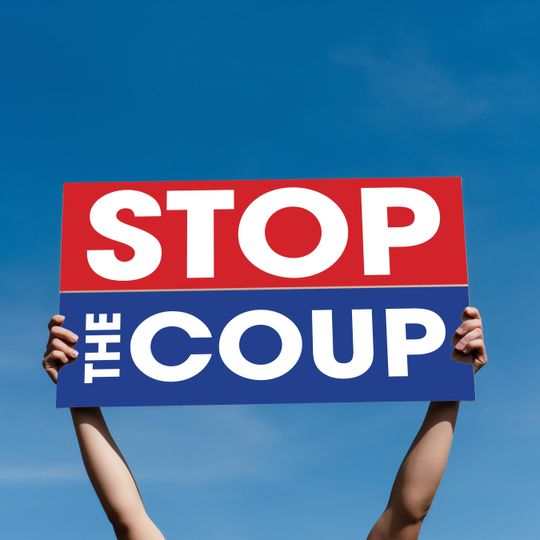Stop The Coup PROTEST Sign | Great Protest Poster | Anti-Trump Protest Oligarchy Protest Rally