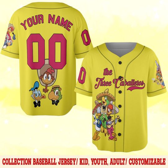 Disney Three Caballeros Baseball Jersey, Donald Duck & Jose Carioca Sport Tee, Mexican Fiesta Party Baseball, Disneyland Margaritas