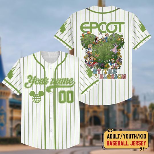 Custom Epcot Festival Art Baseball Jersey, Disney Epcot Jersey, Disneyland Family Trip Matching Shirt, Mickey And Friends Garden Art