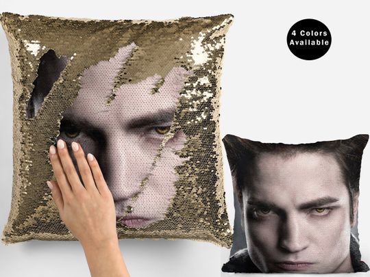 Robert Pattinson Sequin Pillowcase - Celebrity Flip Sequin Pillow for Fans