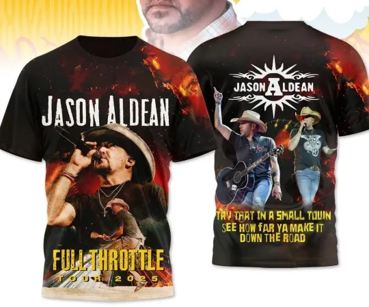 Jason Aldean Full Throttle Tour 2025 3D T-Shirt