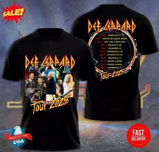 Def Leppard Tour 2025 3D Shirt