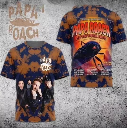 Papa Roach 25 Years Of Celebrating Tour 2025 3D T-shirt