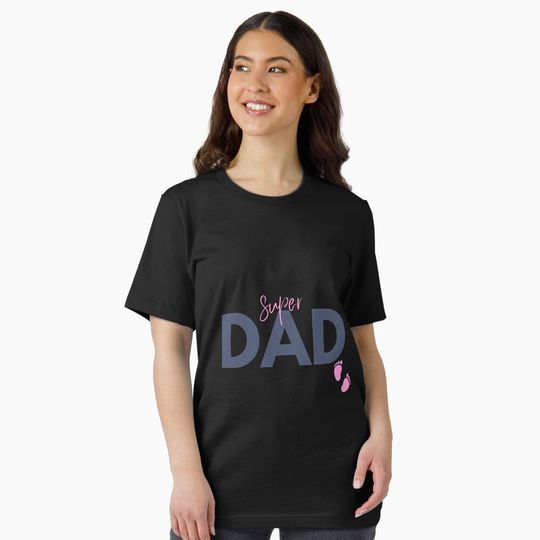 Promoted to Dad 2024 New Dad Father's Day Baby Girl Daddy Gift Essential T-Shirt