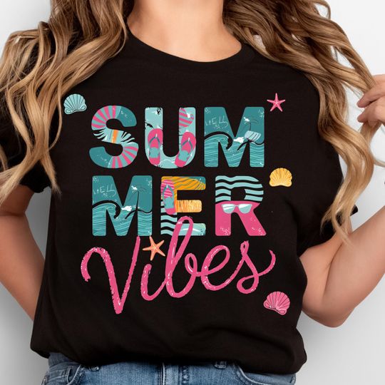 Discover Summer Vibes  Beach Shirt Design | Retro Flip Flop Sublimation File | Bright Summer Graphic for Cricut, Shirts, or Tumblers