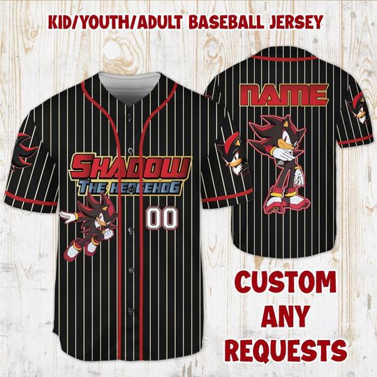 Personalized Sonic Sonic Shadow The Hedgehog Badass Jersey, Custom Sonic Jersey, Sonic Birthday Gift, Two Color Disney Baseball Team Outfit