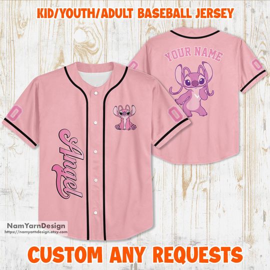 Custom Angel Stitch Baseball Jersey , Baseball Jersey For Kids Adult Unisex, Custom Angel Stitch , Angel Stitch Jersey Birthday Gift
