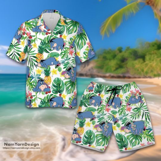 Eeyore Winnie The Pooh Hawaiian Shirt, Disney Eeyore Button Up Shirt, Funny Eeyore Summer Shirt, Disney Vacation Shirt, Summer Beach Shirt