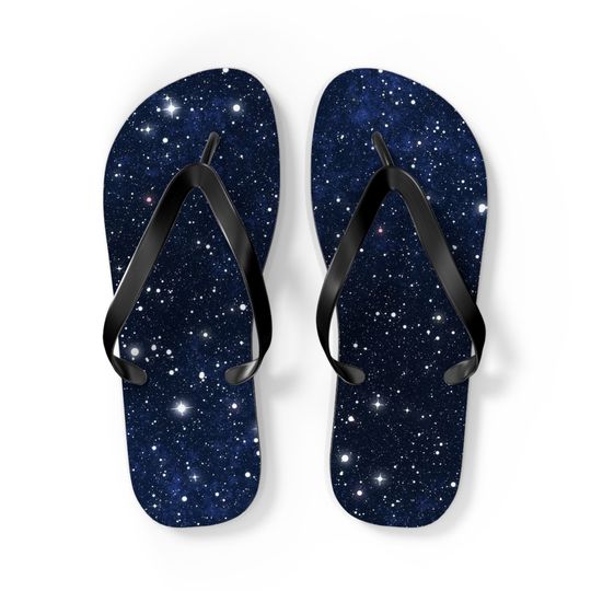 Galaxy Flip Flops for Men Women, Festival Shoes 2025, Starry Night Astrology Gift, Cool Summer Sandals, Space Lover Birthday Idea