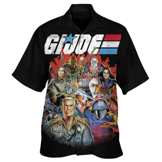GI Joe Group Hawaiian Shirt Aloha Summer Beach Button Down