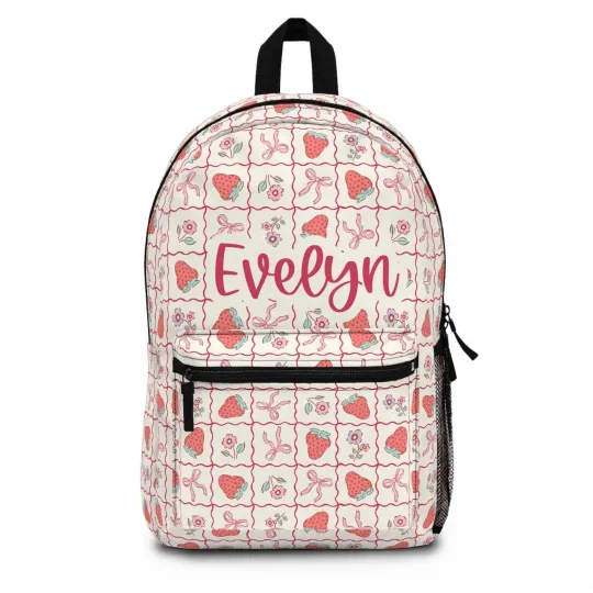 Cute Backpack Personalized Pink Bow preppy, Back to school girls bag Kids toddle