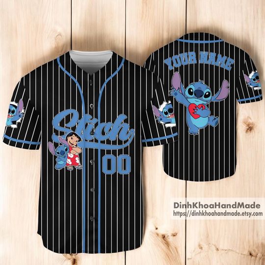 Discover Custom Stitch & Lilo Jersey Baseball,Custom Kid Youth Adult Jersey, Baseball Jersey