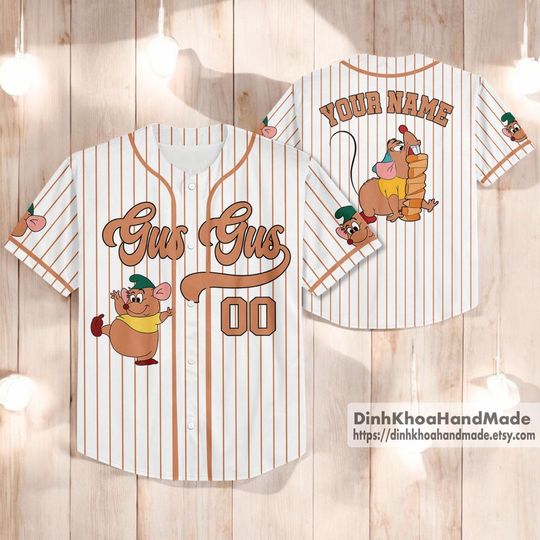 Personalize Gus Gus Mouse Baseball Jersey, Gus Gus Mouse Baseball Jersey, Gift For Baseball Fan, Princess Matching Gift
