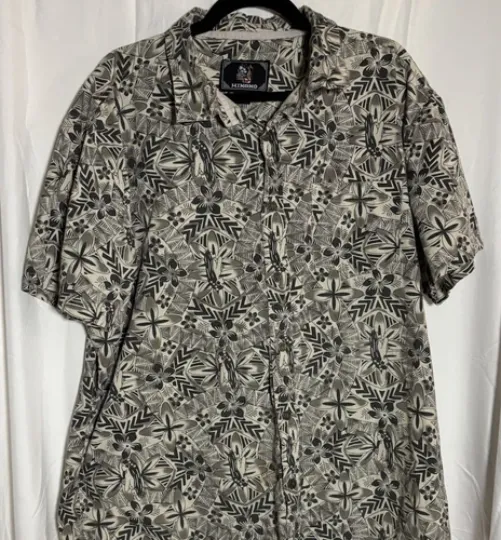 Hinano Tahiti Mens Hawaiian Aloha Shirt  Colorful Floral Print Sz. XXL