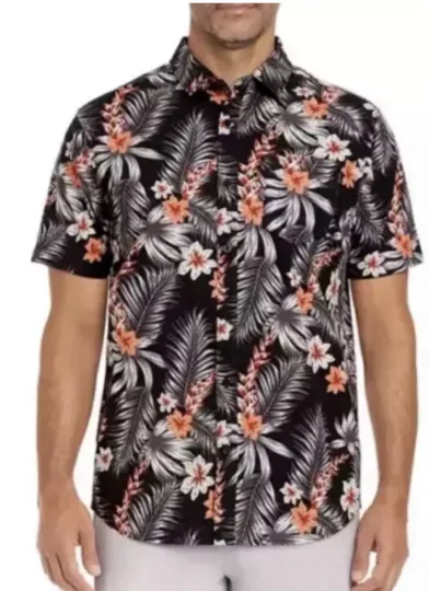 Hurley Men's Short Sleeve (M) Woven Patio Shirt Chest Pocket Stretch Fabric