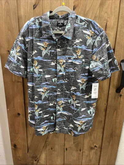 Hurley Button Down Shirt Men's Sz XL Lido Hawaiian Resort Travel Summer NEW $60