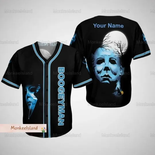 Custom Michael Myers Horror 3D BASEBALL JERSEY SHIRT US Size Father Day Gift