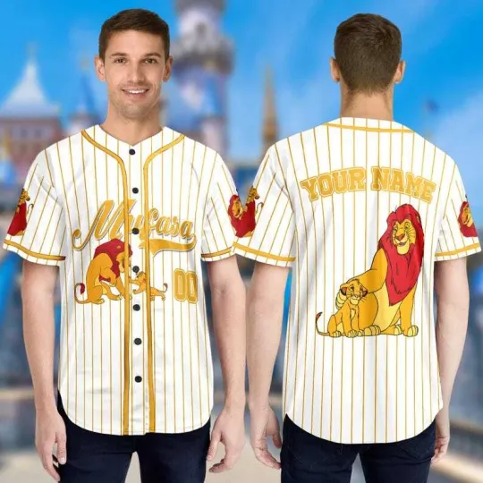 Personalized The Lion Dad Mufasa & Simba Father's Day Baseball Jersey Shirt