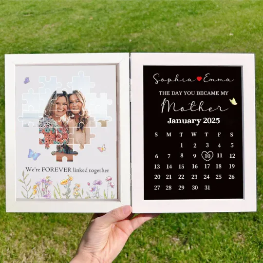 Personalized The Day You Became My Mother Puzzle Photo Frame