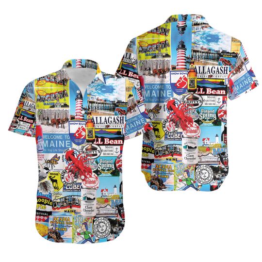 I love maine Summer 3D Hawaii Shirt Aloha Beach All Over Print
