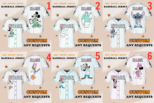 Disney Nurse Jersey, Stitch Jersey, Mickey and Friends Jersey, Baymax Baseball Jersey, Disney Nurse Day Jersey, Disney Trip Jersey, QJ63