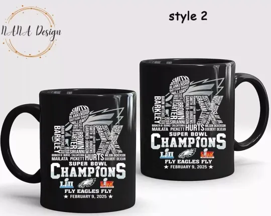 Super Bowl LIX Champions Philadelphia Eagles Fly Eagles Fly February 9, 2025 Mug