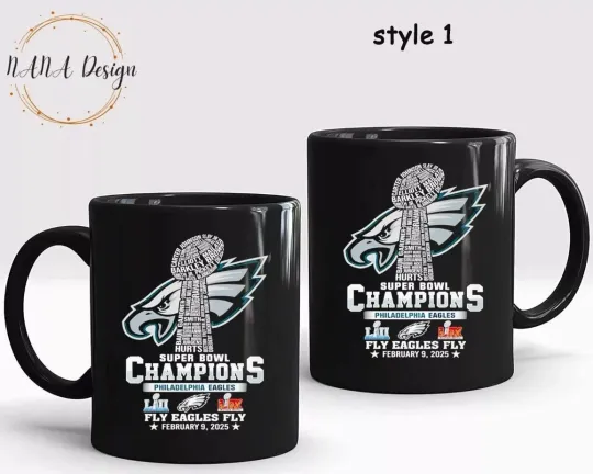 Super Bowl LIX Champions Philadelphia Eagles Fly Eagles Fly February 9, 2025 Mug