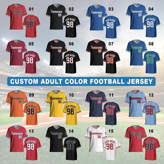 Personalized Team Name Football Jersey Custom Jersey For Men Women Football Jersey Personalized Shirts Short Sleeve Baseball Jersey