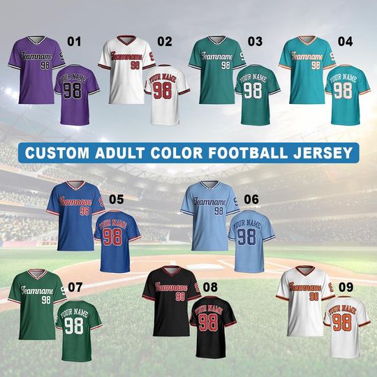 Personalized Team Name Football Jersey Custom Jersey For Men Women Football Jersey Personalized Shirts Short Sleeve Baseball Jersey 4