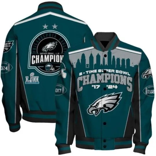Philadelphia Eagles Super Bowl Lix Champions Crown Eagles Jacket