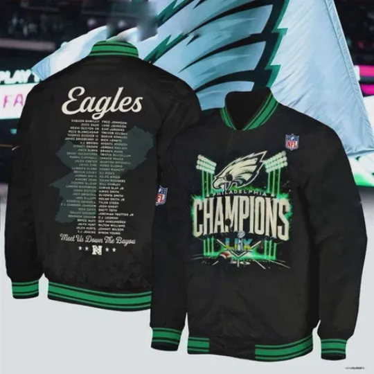 Philadelphia Eagles Baseball Jacket Super Bowl LIX Champions