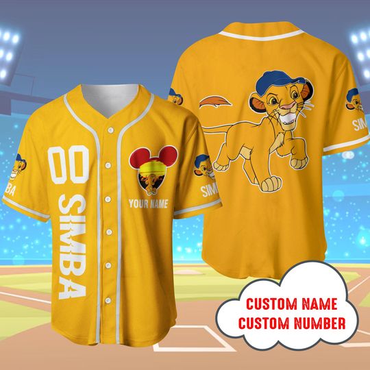 Personalized Simba Lion King Baseball Jersey, Unisex Baseball Jersey Disneyland Matching shirt, Simba Cute Baseball Jersey for Kid & Youth