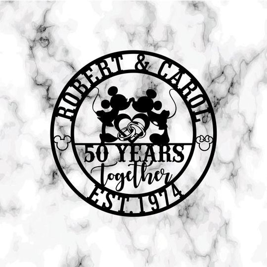 Discover 50th Anniversary Gifts For Parents, Wedding Metal Sign, Wedding Anniversary Gift, Parents Anniversary Gift, Mickey Minnie Sign