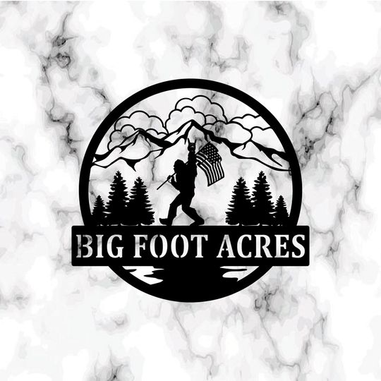 Custom Big Foot Metal Sign, Bigfoot Mountain Sign, Bigfoot Wall Decor, Bigfoot Yard Art, Yeti Sign,Campers Decor,Bigfoot Yard Art