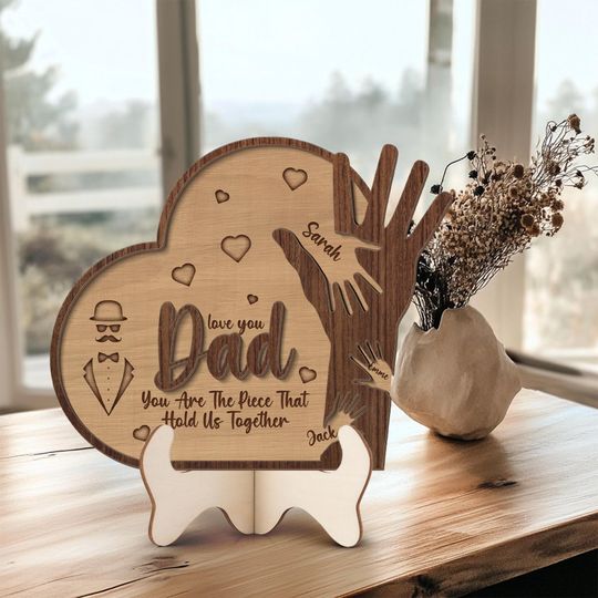 Personalized Fathers Hand Wood Sign, Family hands Sign, Fathers Day Gifts, Custom Home Decor, Decor Wood Sign, Family gift