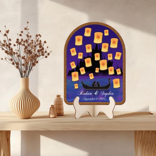 Disney Tangled Custom Couple Wooden Sign, Tangled Movie Decor, Rapunzel and Flynn Rider Couple Custom Name wooden decor, Perfect Home Decor