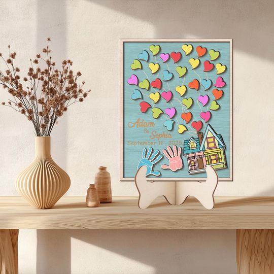 Personalized Up Movie Couple Wood Sign, PIXAR UP, Carl and Ellie Decor, Balloon House, Up home decor, Disney House Decor