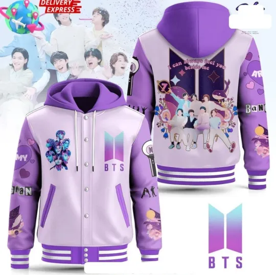 BTS Purple Dream Hooded Baseball Jacket, Kpop Memeber Shirt