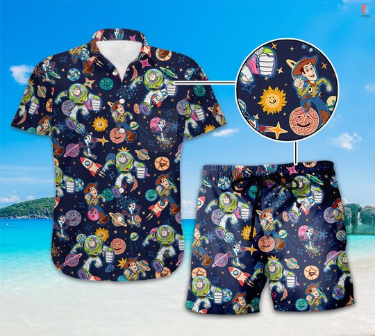 Toy Story Space Ranger Hawaii Shirt, Buzz Lightyear Hawaiian, Woody Hawaiian Shirt, Disneyland Vacation Shirt, Summer Button Up Hawaiian