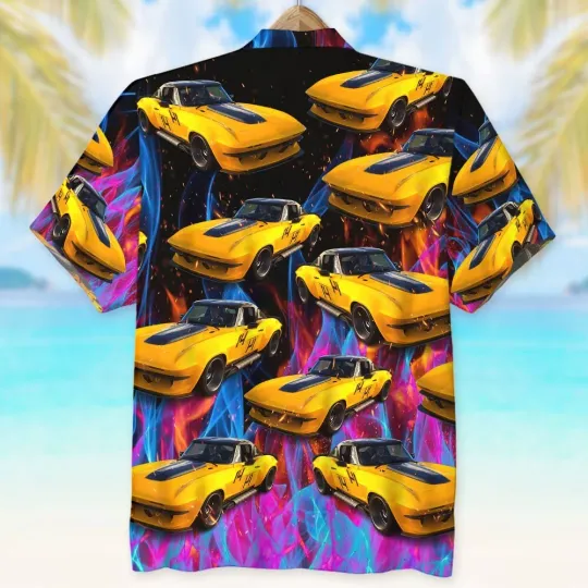 Gift For Muscle Car Lover, Personalized Hawaiian Shirt, Summer Car Custom Hawaii