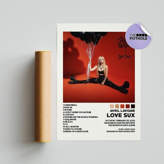 Avril Lavigne Posters / Love Sux Poster / Album Cover Poster, Poster Print Wall Art, Custom Poster, Home Decor, Avril Lavigne